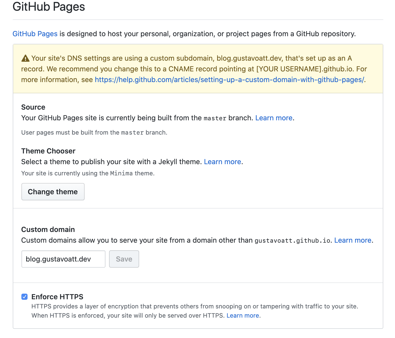 Github Pages custom domain
